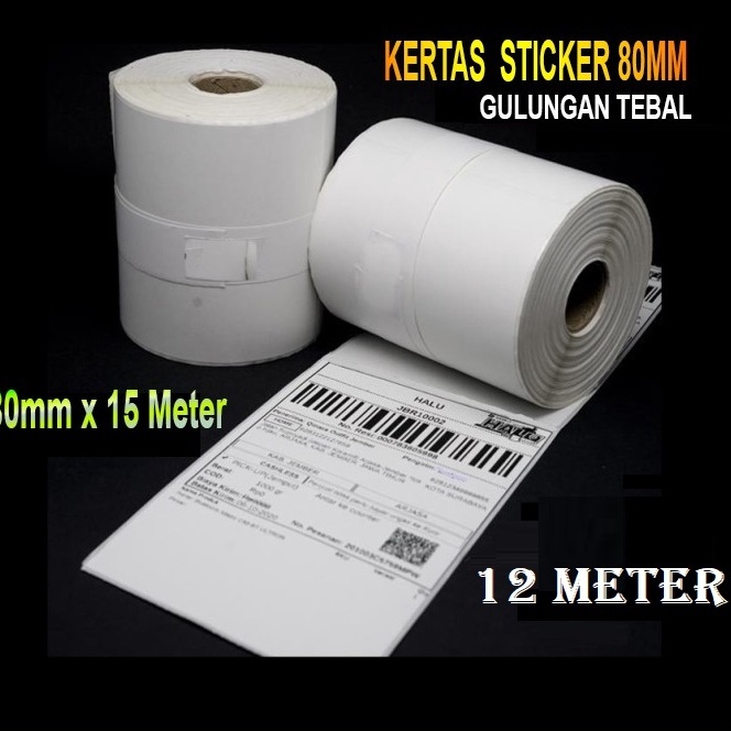 

TSRZ6693 5.5 COD VQ - Kertas Stiker Label Printer Thermal 80x50mm Continuous 80 x 15 Meter