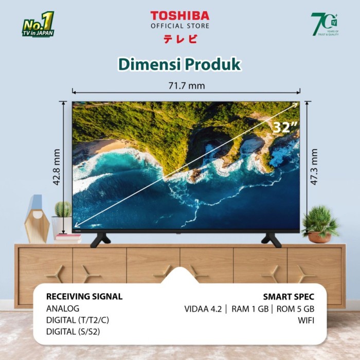 Toshiba Smart Tv 32 Inch 32E31Kp Garansi Resmi
