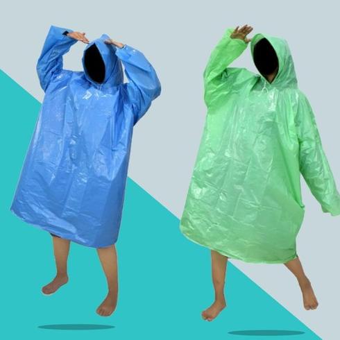 Produk Terbaik] JAS HUJAN PLASTIK PONCO JAS HUJAN LENGAN PANJANG LDPE PLASTIK TEBAL