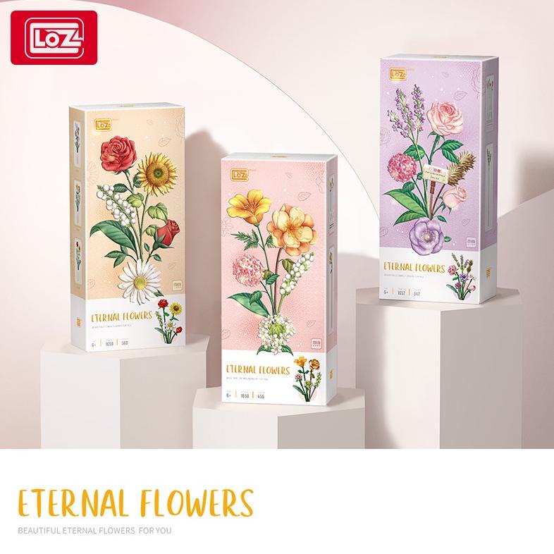 PREMIUM LOZ Nano Block Flower Rakitan Balok Bangunan Buket Bunga Immortal Untuk Bunga Block Mainan q