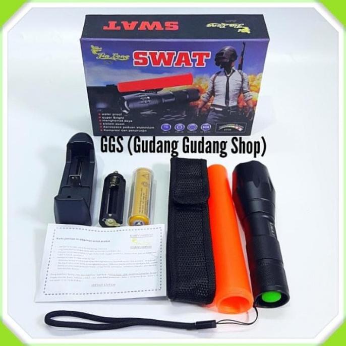 ><><><] Senter Swat Laser Cree LED Zoom - Senter Police Lampu LED T6