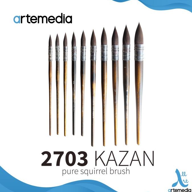 

Kuas Lukis Artemedia 2703 Round Squirrel Kazan-M Brush Short Handle