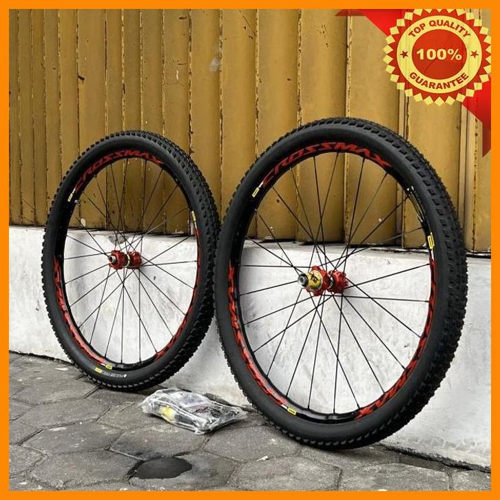 (amad) wheelset 27.5 mtb ta qr mavic crossmax elite discbrake 6 bolts 11 red