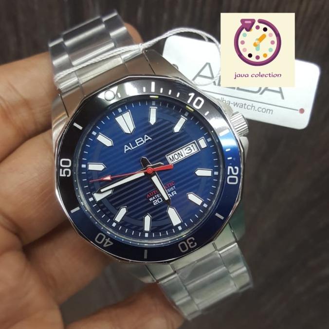 Jam Tangan Pria Alba AL4507X1 Silver Blue Original