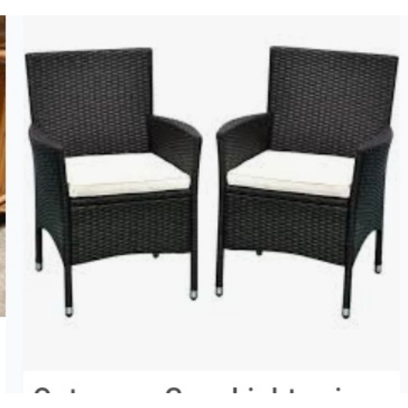 KURSI ROTAN SINTETIS HITAM SET 2 CUSTOM ORDER