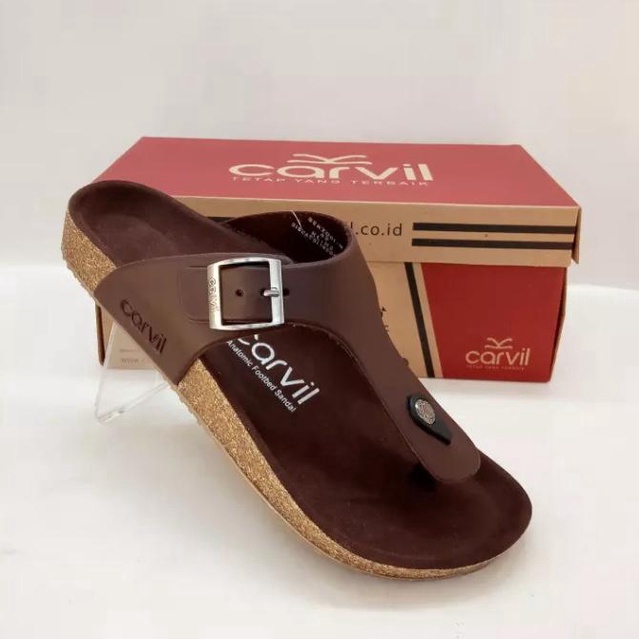 Terpercaya.. Sandal carvil kulit/ Sandal pria / Sandal wanita / Sandal pria dan wanita terbaru