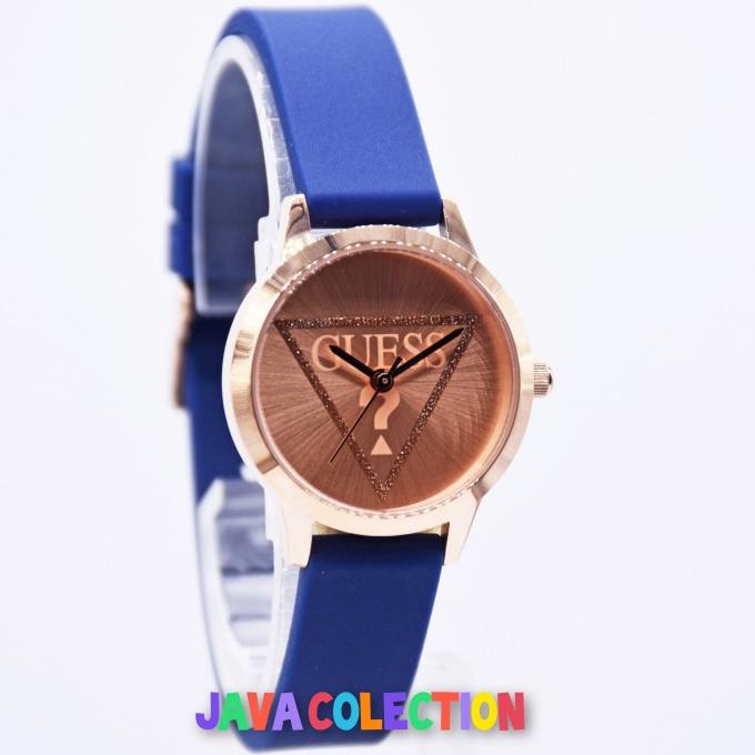 Jam Tangan Wanita Guess GW0453L1 Rose Gold Blue Rubber