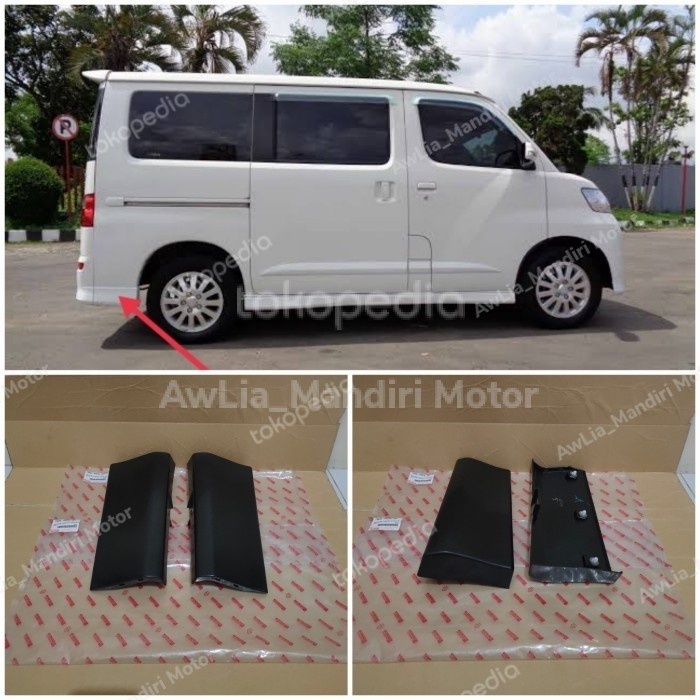 moulding bemper moulding body samping sambungan bemper belakang Luxio