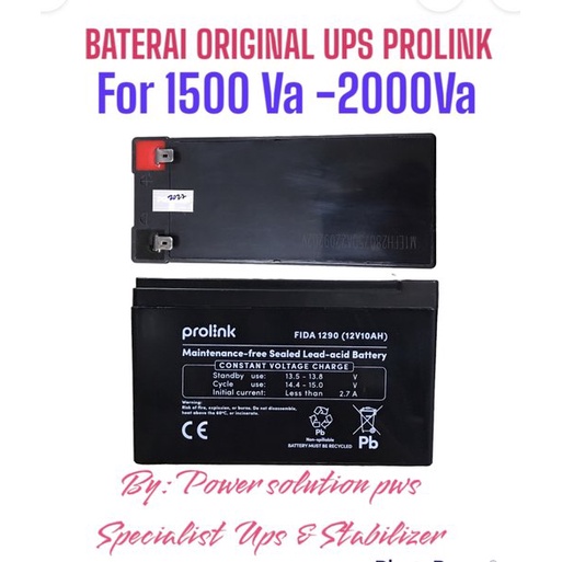 SALE Accu Aki Baterai Kering Battery Ups Prolink 12V 10Ah FIDA 1290 Aki Ups Prolink