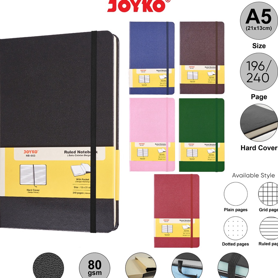 

KRHF2567 ✔✔SALE✔✔ Notebook Buku Tulis Catatan Diary Agenda Joyko Hard Cover