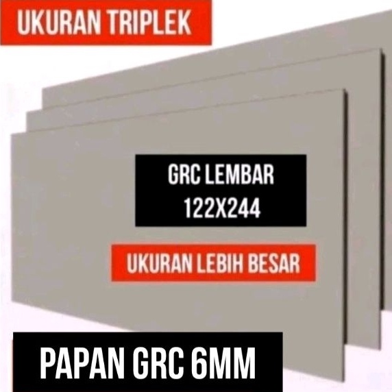 ｀ QV Papan GRC 6mm GRC Board 6mm Royal Board 122cmx244cm [Ukuran besar] 6mm GRC g Promo ▼.