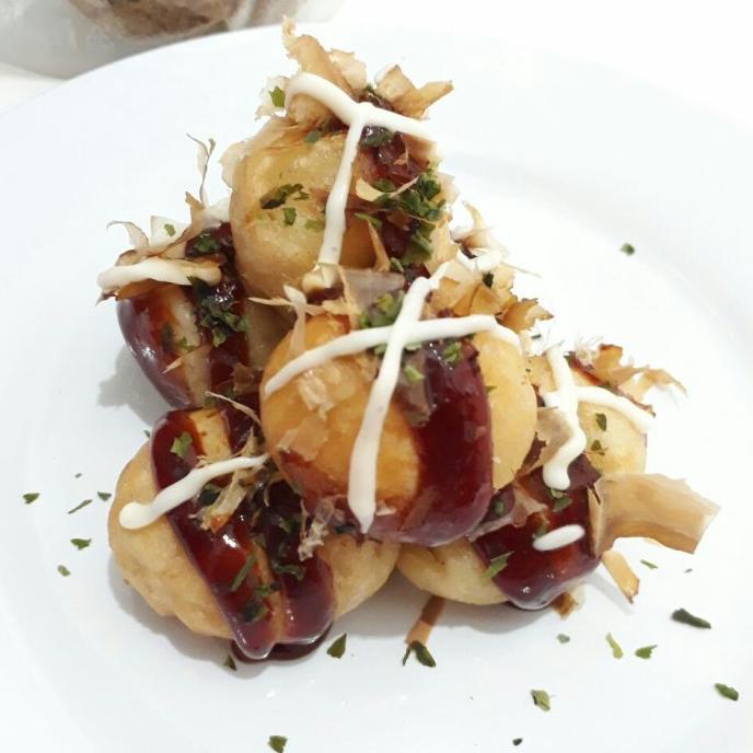 

Takoyaki Jakarta 1 Paket Bahan Lengkap Isi Tepung + Katsuobushi + Saus