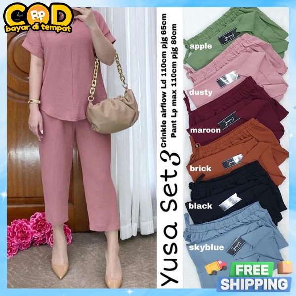 Stln 1 Set Outfit Wanita Korea Baju Celana Setelan One Set Wanita Kekinian Terbaru 2023 Satu Set Cel