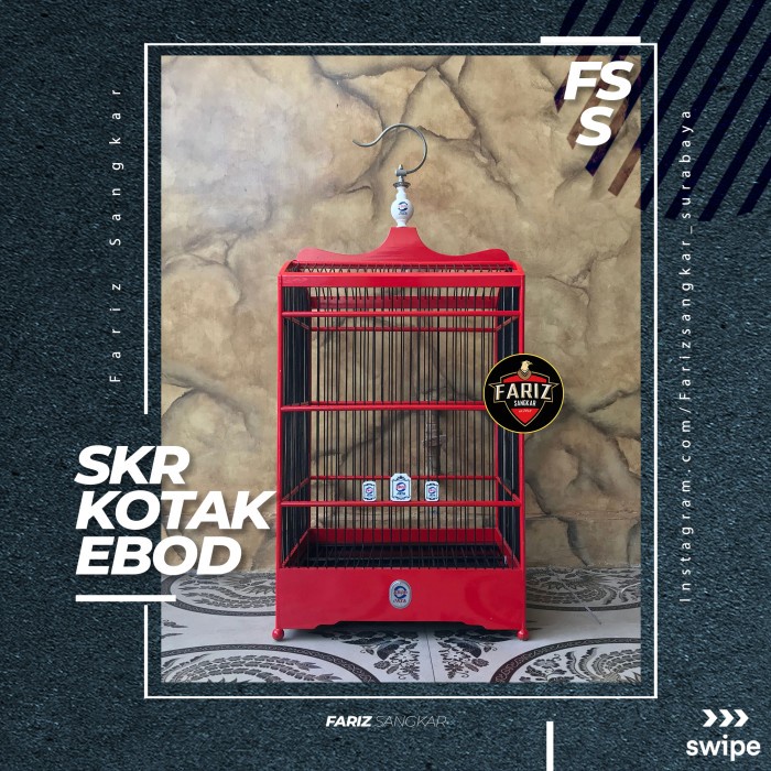Sangkar Kotak Merah Ebod Jaya no. 3