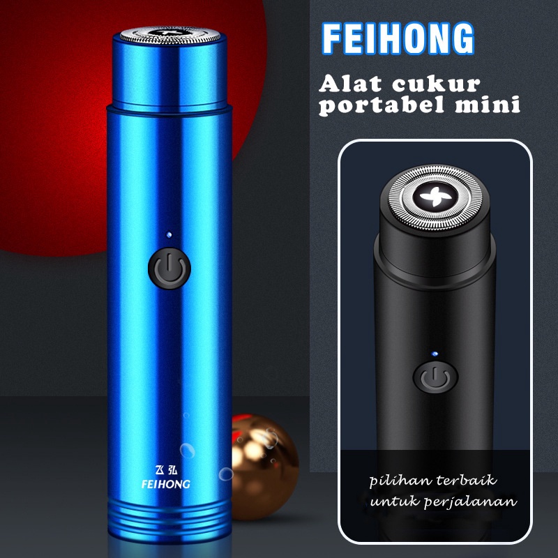 BIG DISCOUNT⚡  Alat Cukur Elektrik Mini Feihong Portable / Portable shaver / alat cukur kumis dan jenggot / Pisau Cukur Jenggot Recharge