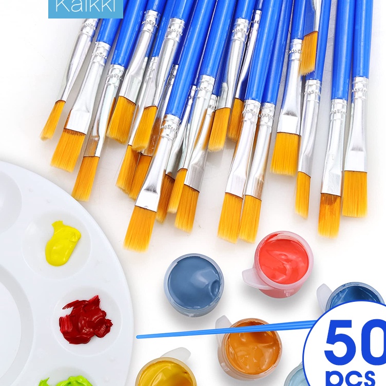 

Paling Popular Kakki 50pcs cat air biru flat tip sikat runcing sikat nilon sikat menelusuri sikat kuku seni sikat sikat set Best
