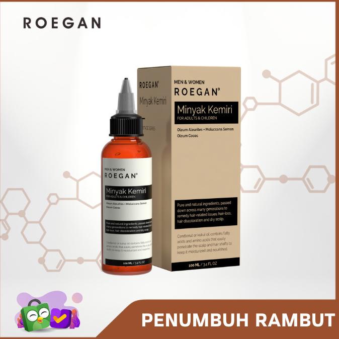 ROEGAN Minyak Kemiri - Penumbuh Rambut Penghitam Uban Alami - Basic