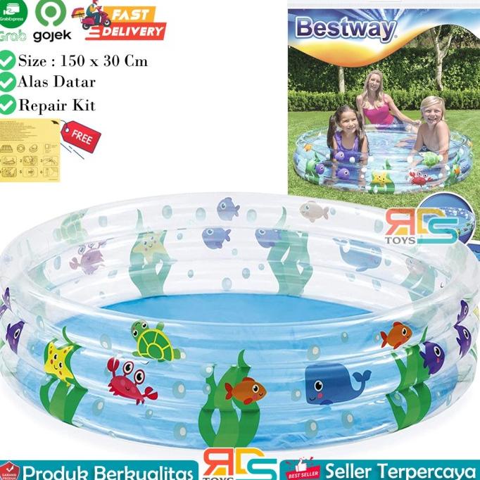 Bestway 51004 Kolam Renang Anak Mandi Bola / 150 x 30 Cm Kolam Karet