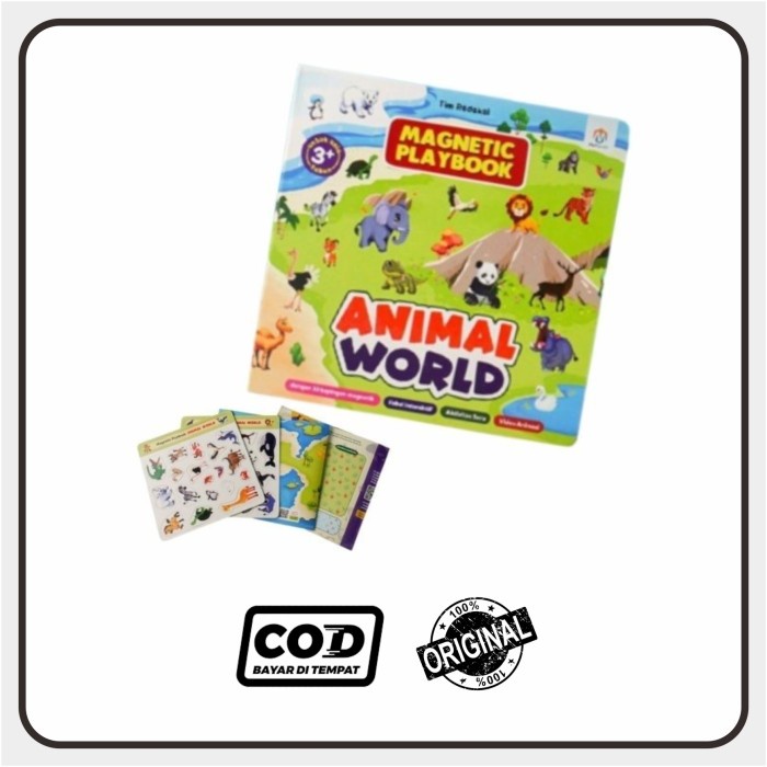 Mainan Edukatif Magnetic Play Book Animal World
