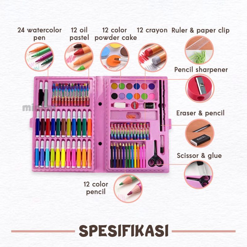 

Crayon Art Set 208Pcs Crayon Dan Sil Warna New Mega Crayon Art Set Pink Dan U