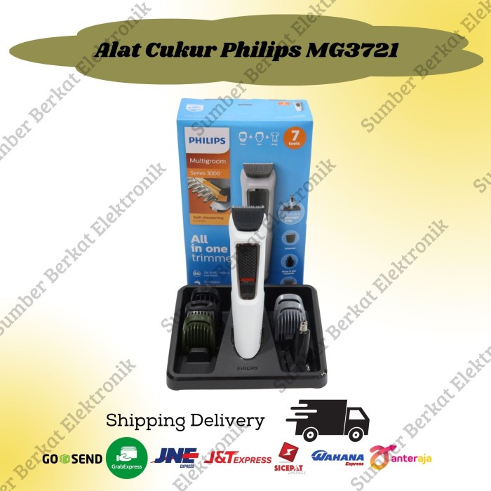 Philips MG3721 Multigroom Series 3000 Alat Cukur Rambut 7-in-1 Putih