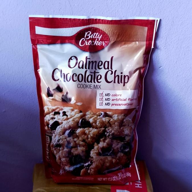 

] Betty crokers oatmeal chocolate chip cookie mix 496g tepung