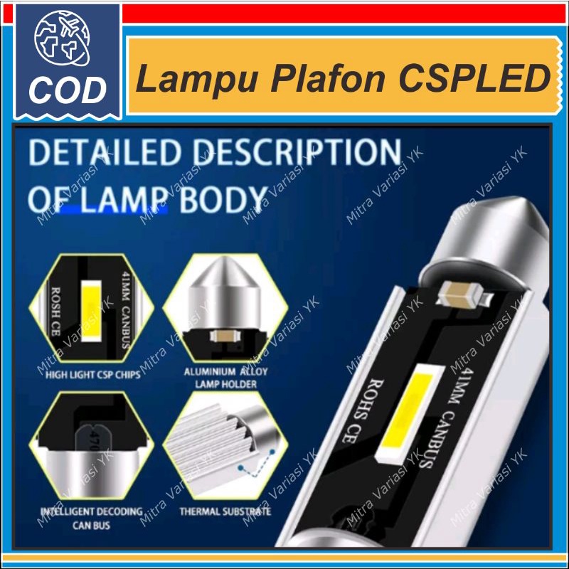 LAMPU LED PLAFON KABIN MOBIL KAPSUL CSP SUPER TERANG 31 MM AVANZA XENIA JAZZ BRIO MOBILIO AGYA CAYLA