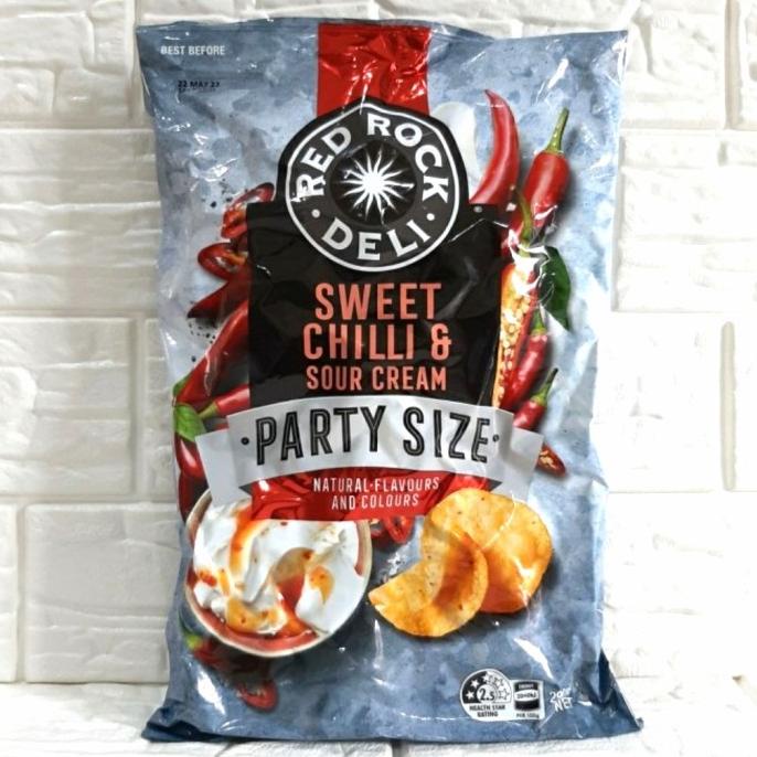 

Red rock deli potato chips sweet chili &sour cream party size 290gr