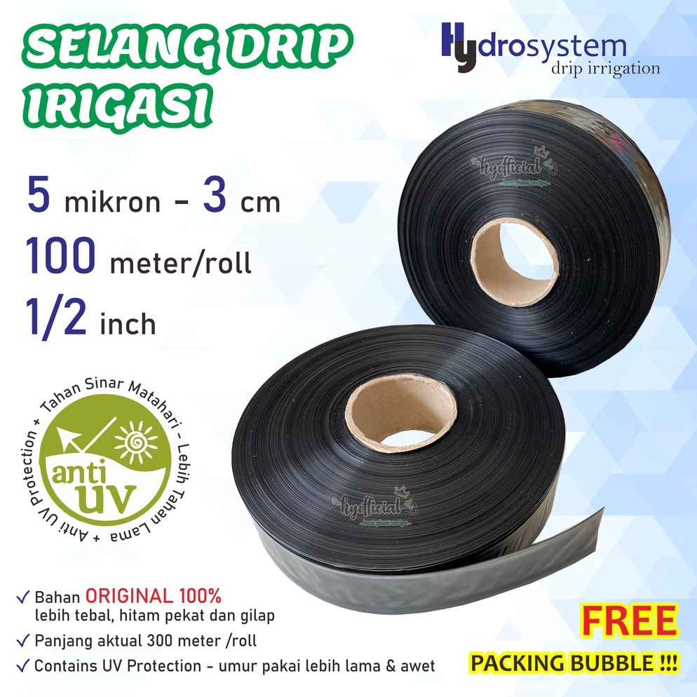 [CODEBARANG958FTD] Selang Drip Irigasi Pertanian 5 mikron 3 cm 100 meter - Pipa 1/2 inch IGT