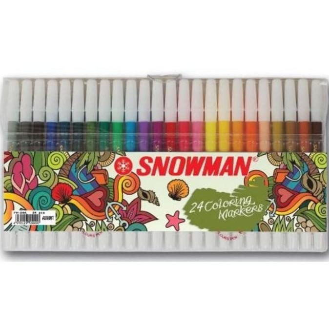 

New Snowman Spidol 24 Warna / Spidol Warna Snowman 24 Colours Pw 24A Pengiriman Cepat
