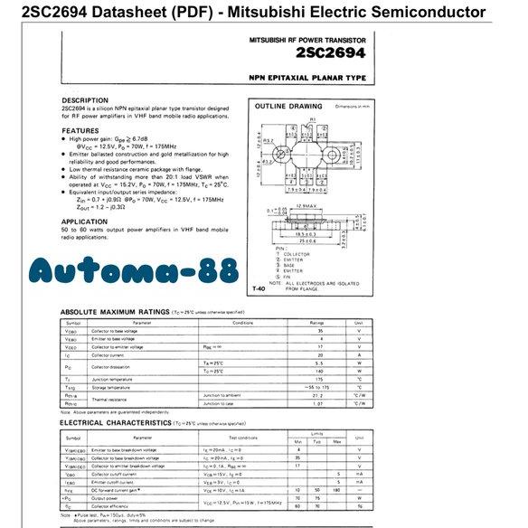 Transistor RF Mitsubishi C2694 C-2694 SC2694 2SC2694 2694