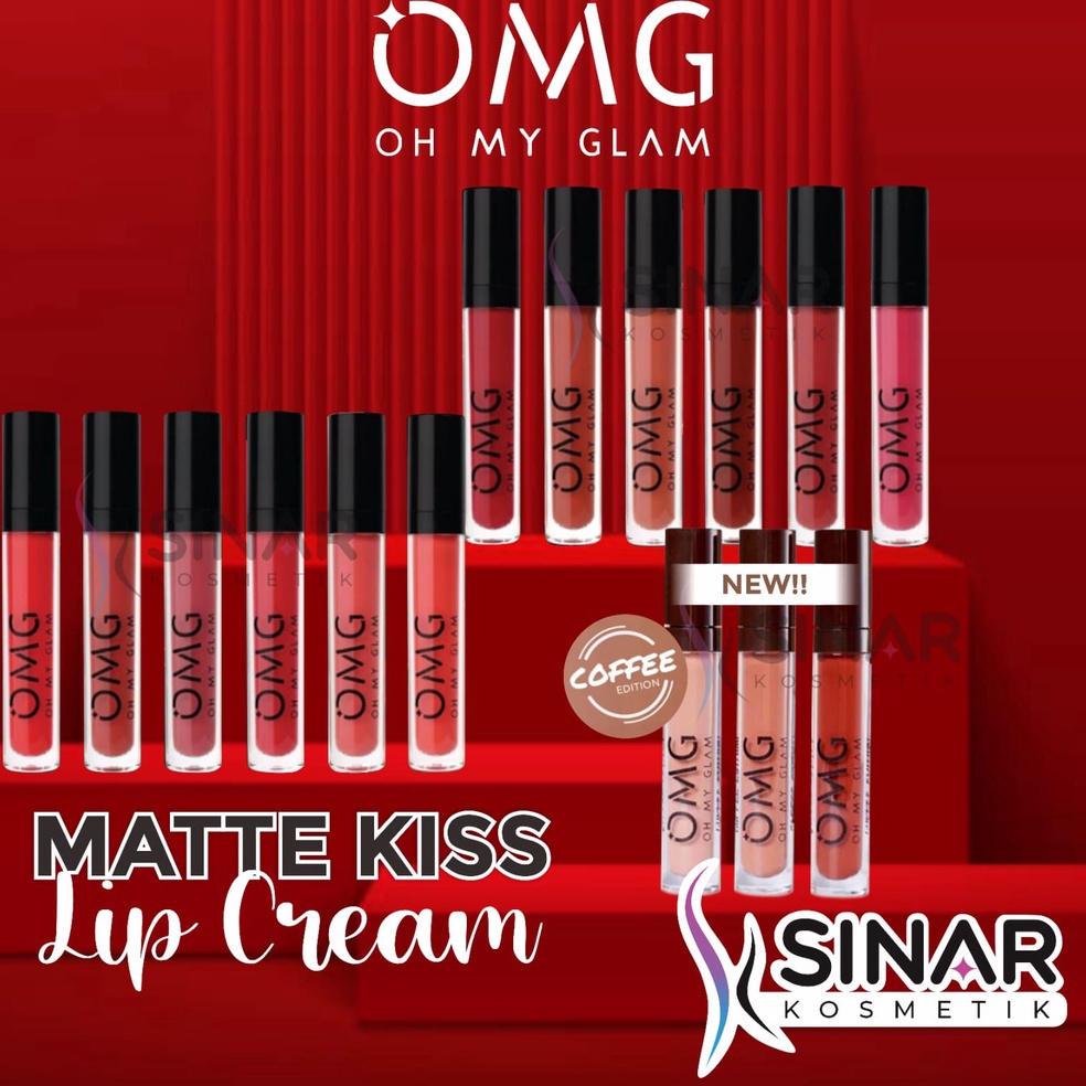 GROSIR OMG Oh My Glam Matte Kiss Lip Cream │Lipstik Lipstick Lipcream ?