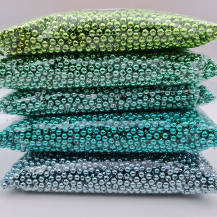 ➟ MUTIARA METALIK JEPANG SUPER UKURAN 3 MM DAN 4 MM  PREMIUM GRADE AA PER 10 GRAM o Paling Dicari ☻.