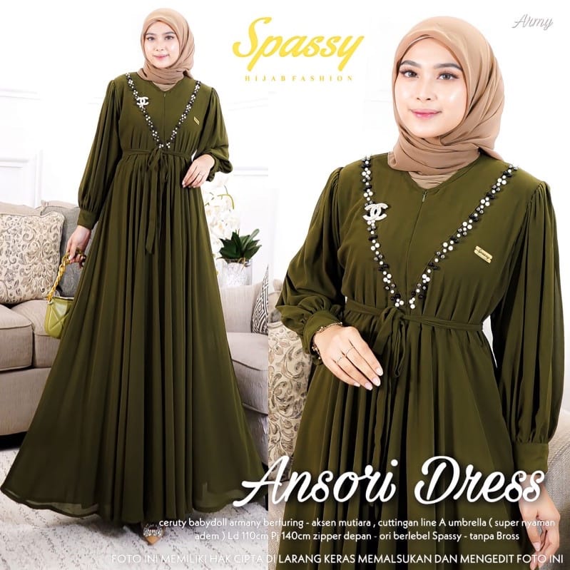 FREE ONGKIR PROMO ANSORI DRESS KONDANGAN CRINKE AIRFLOW PREMIUM IMPORT