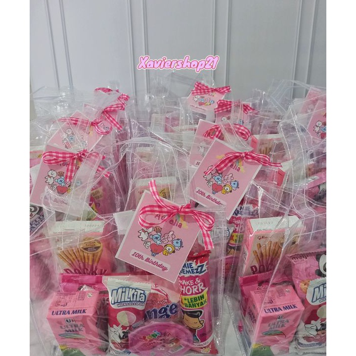 

JJKN0143 Terbaru Paket Snack Tema Pink Premium Tas Mika (Free Card)
