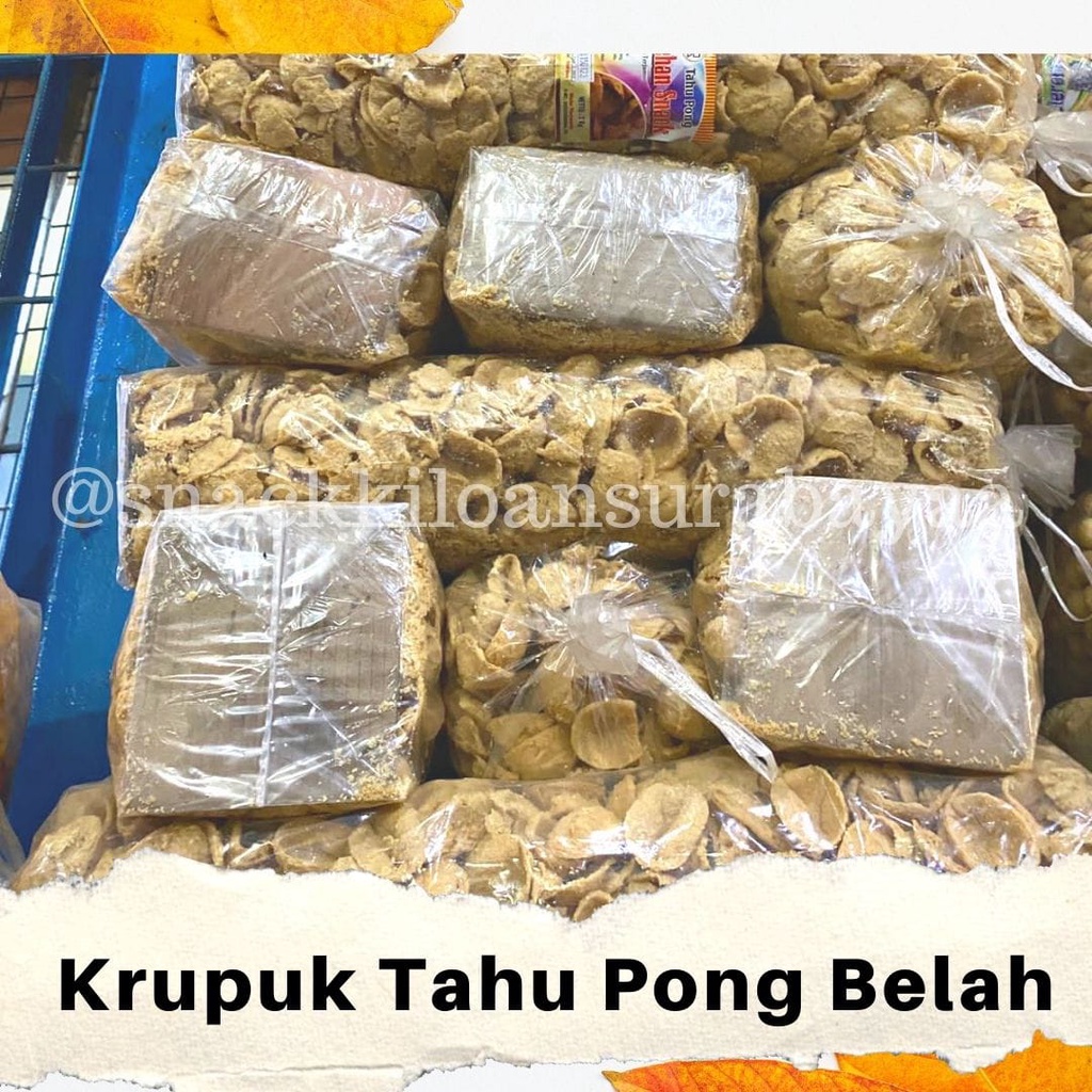 

Krupuk Tahu Pong Belah 1 BALL ( 2KG )/ Krupuk Gurih/ Snack Kiloan Murah/ Mak E Dor