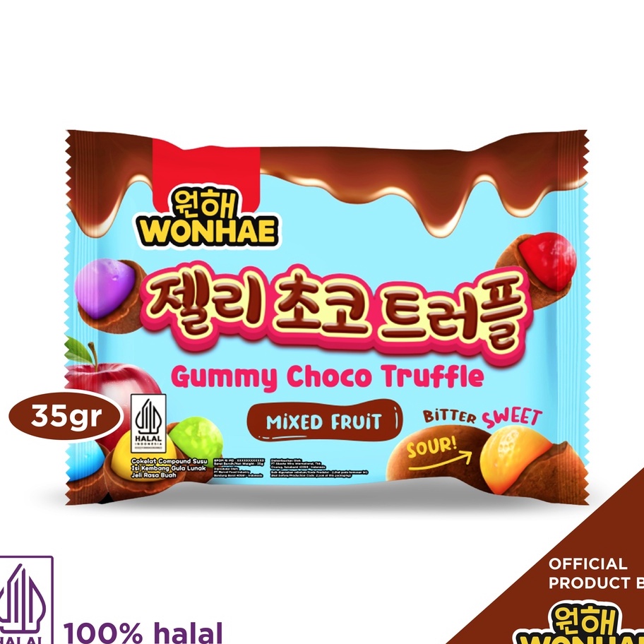 

WKCL4418 7.7 Mujigae by Wonhae Gummy Choco Ball Truffle Mixed Fruit 35gr / Coklat Jelly Jeli Rasa Buah / Cemilan Snack Korea Halal