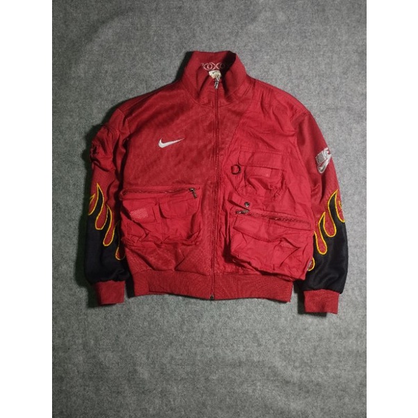 jaket Nike tracktop vintage rework tactical flame
