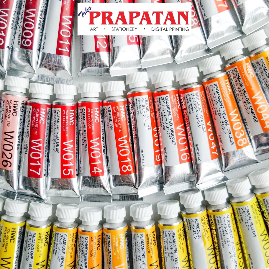 

☌➜✥ Holbein Artists Watercolor 5ml Part 1 Red/Yellow/Green | Cat Air Terkini