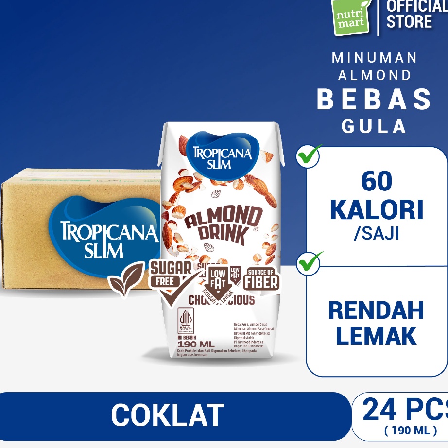 

Ready Stok Tropicana Slim Almond Drink Chocolicious 190ml (1 Karton / 24 pcs) - Minuman Almond Cokelat Bebas Gula Ready to Drink
