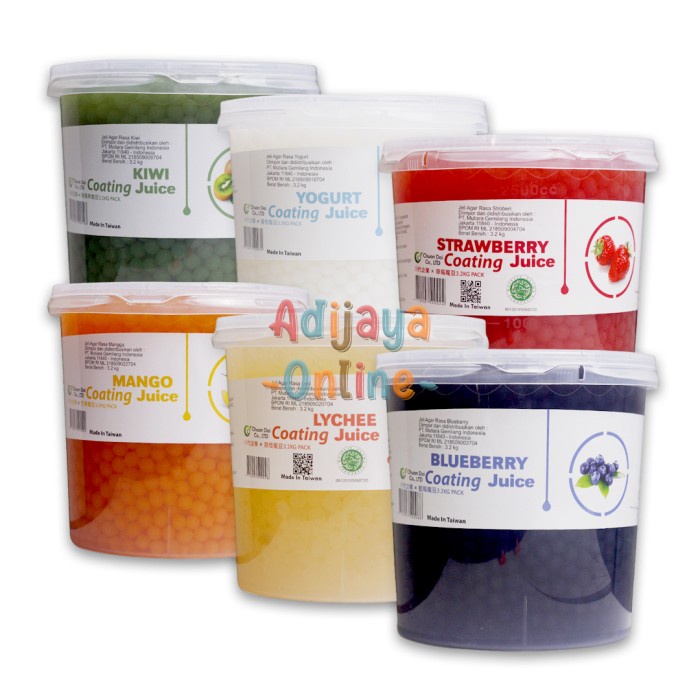 

Hariya Coating Juice 3Kg - Popping Boba Taiwan - Topping Minuman Poping Bubbl