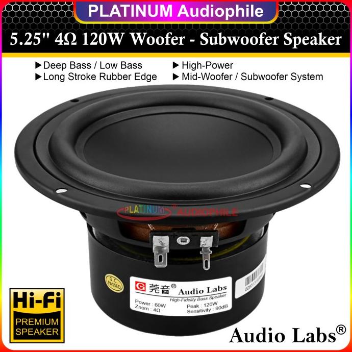 Speaker 5.25 Inch Subwoofer Mid Woofer Bass 4 ohm 5" Hifi Audio labs