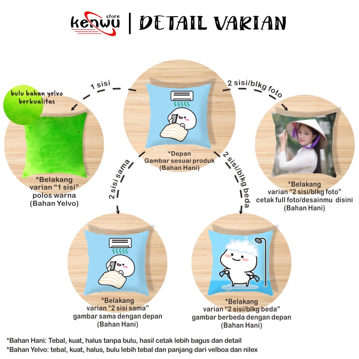 Bantal Quby Pentol 20x20 cm Part 3 #QB 021-030