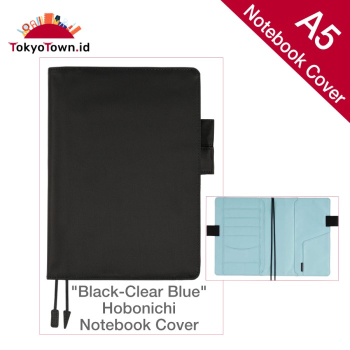 

Terlaris Hobonichi Notebook Cover A5 Black - Clear Blue # Midori