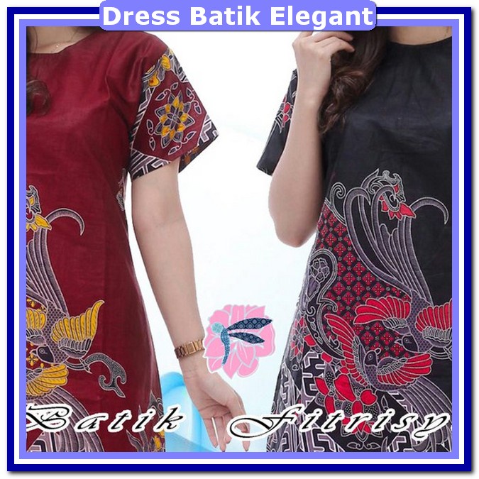 Batik Jumputan Solo Tunik Pakaian Wanitaa Korean Style Dress Pesta Wanita Elegan Party Dres Dreaz Dr