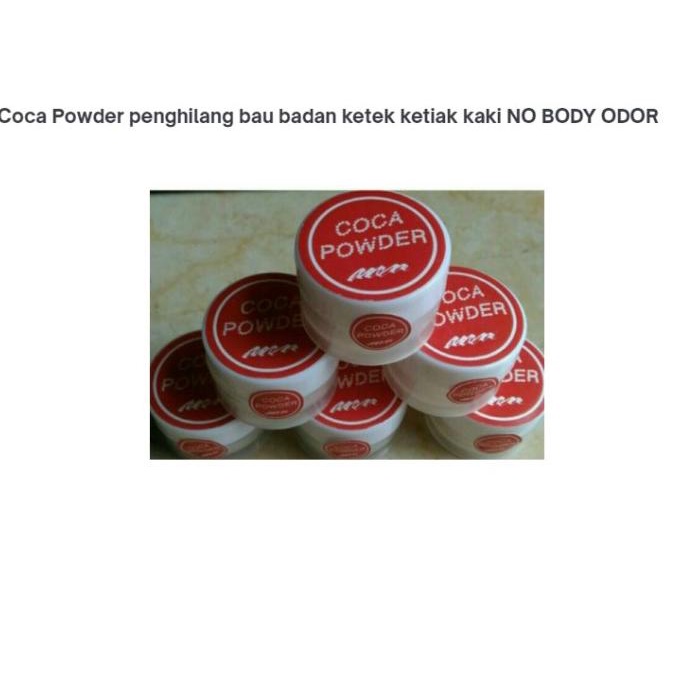 Coca Powder penghilang bau badan ketek ketiak kaki NO BODY ODOR