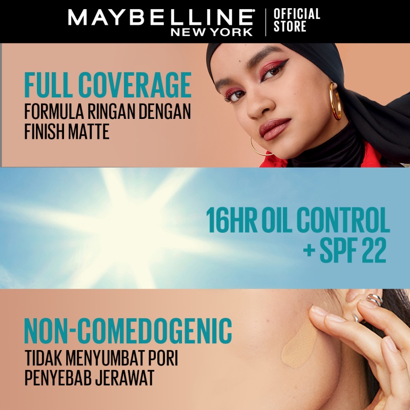 Maybelline Fit Me Matte + Poreless Liquid Foundation Make Up 30ml Makeup Ringan Full Coverage 16 Jam Oil Control Superstay Matte Vinyl Ink Image 3
