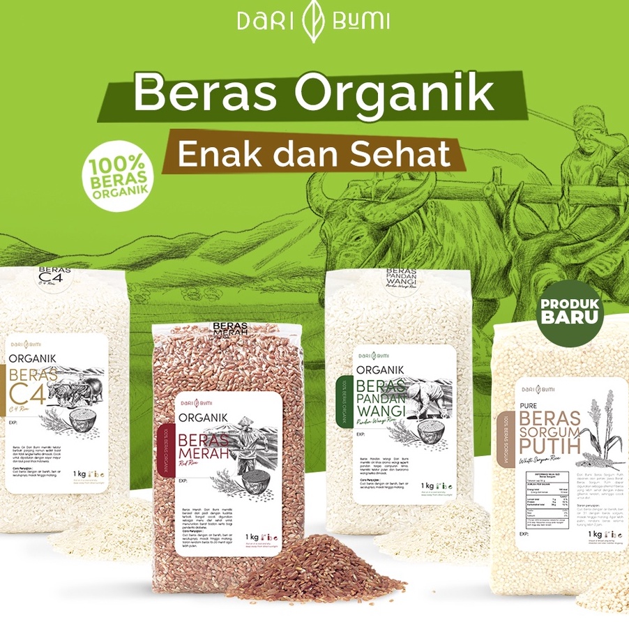 

KMQM7313 COD Beras Organik 1 Kg daribumi Premium Pure Organic
