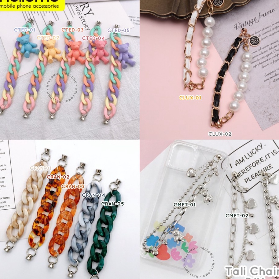 ➸➚✣ Manik Manik DIY Tali Chain Strap Hp Korean Style Korea Grip Case Chain Laris