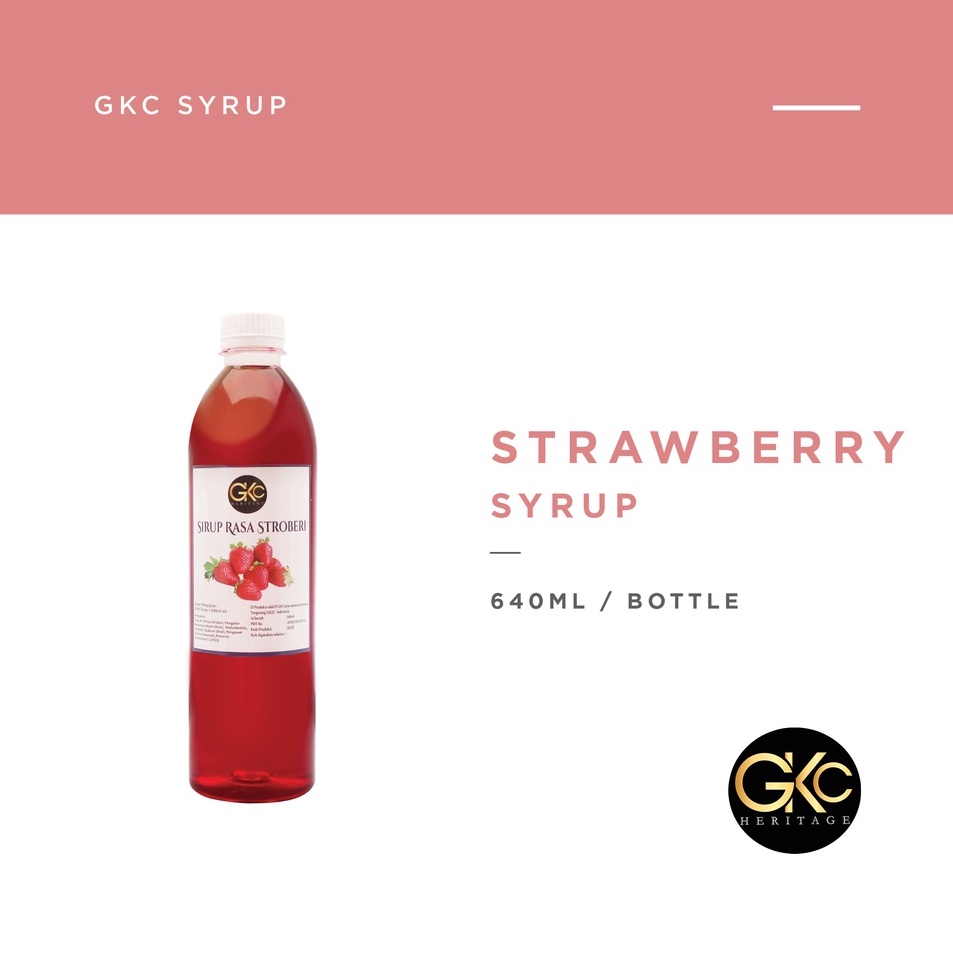 

Harga Termurah Sirup Stroberi / Strawberry Syrup Minuman GKC Heritage 640 ml (Import Quality) Terlaku.